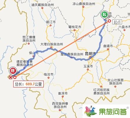 云南魯?shù)榈饺瘥愔本€距離670公里,車(chē)程1048公里,乘車(chē)時(shí)間28小時(shí)。