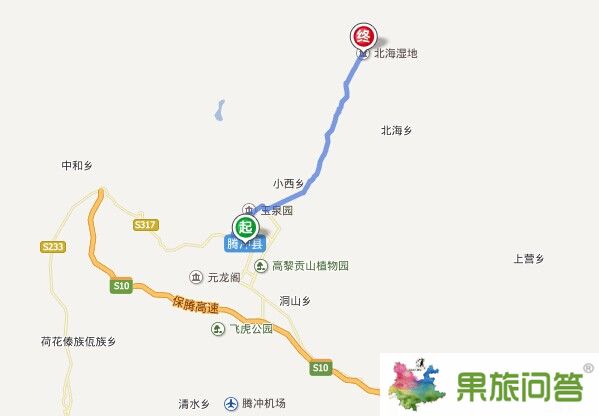 騰沖到北海濕地公園有多少公里?騰沖到北海濕地公園怎么走？